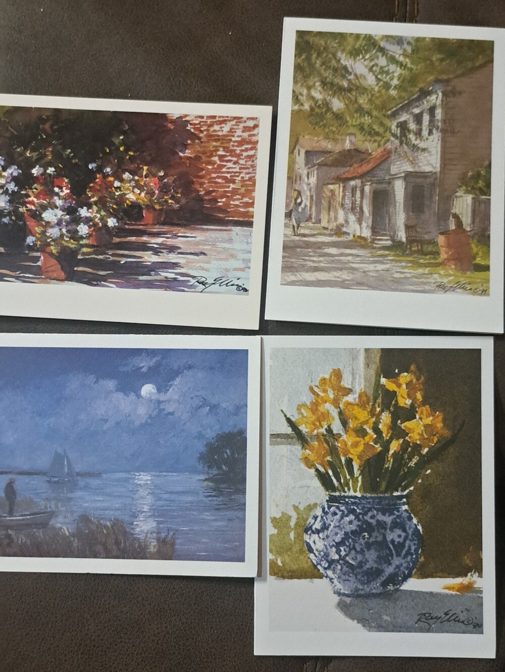 Vintage Ray Ellis Watercolor Greeting Cards Lot of 8 Compass Prints Gallery